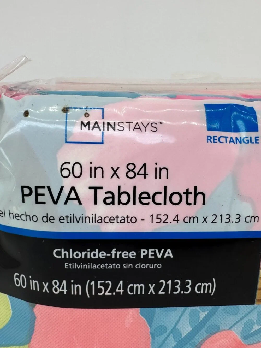 MAINSTAYS Tropical Hibiscus PEVA Tablecloth 60x84 New